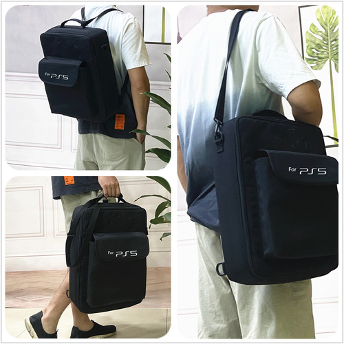 PS5 Dual Shoulder Bag Disc Cable Controller Headphone Base Accessory Storage Single Shoulder Bag Handbag Gaming Console Bag