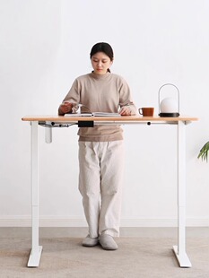 Qibanyun Solid Wood Desktop Electric Liftable Table Workbench Office Computer Table Standing Desk Automatic