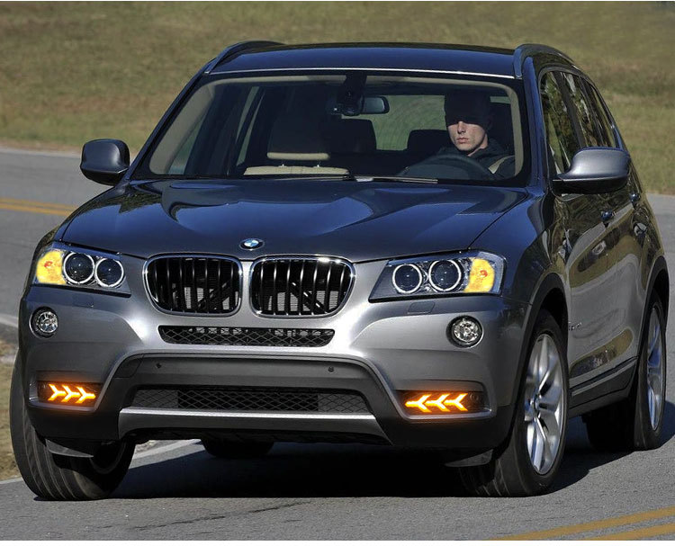 Suitable for 09-13 Bmw X3 Daytime Running Lights Bmx3 F25 Special Fog Light Frame Modified Led Daytime Running Lights