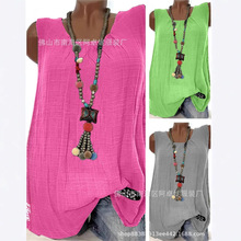 2025跨境亚马逊热销套头棉圆领百搭宽松型纯色休闲背心10色六码