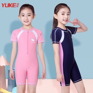 Children's Swimsuit Girls New One-piece Quick-drying Sun Protection Swimsuit Small, Medium and Large Kidsren Girls Training Swimsuit Summer Wholesale