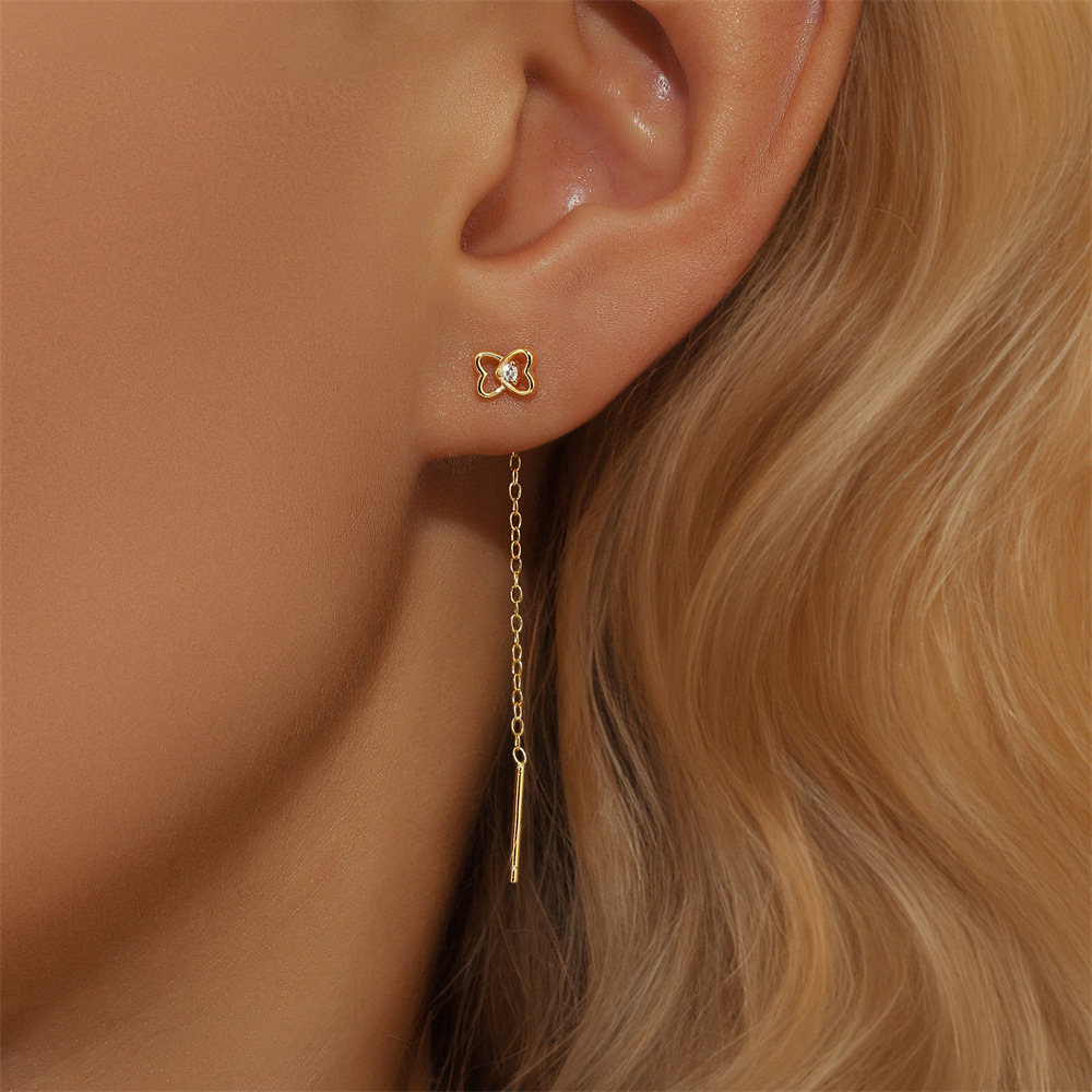 2g Weight 925 Sterling Silver Ear Needle Material Zircon Inlay Material Drop Earrings Classification 1 Pair Quantity Holiday, Banquet, Daily Occasion 925 Sterling Silver Material Geometric Pattern Women's Gender Tassel, Plating Design Simple Style Style 1 Pair 925 Sterling Silver Zircon Geometric Drop Earrings 9
