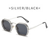 Metal fashionable trend sunglasses, glasses solar-powered, 2022, wholesale