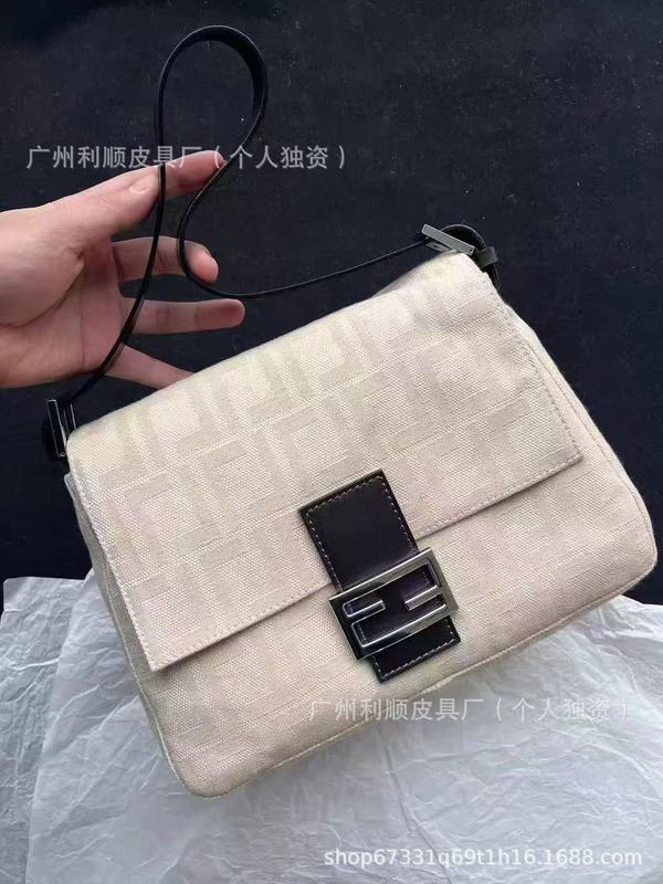 直供跨境货源老花帆布腋下包FF中古法棍包经典百搭女单肩斜挎|undefined