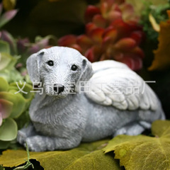 翼付き樹脂天使犬像ペット記念犬は、家庭庭園の彫刻装飾に適している