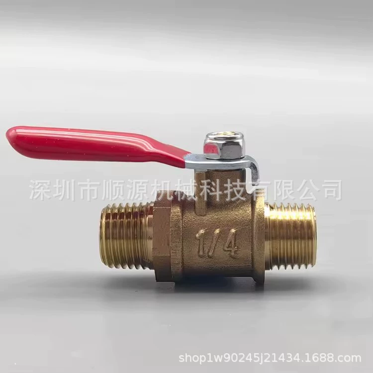 Медный шаровой клапан с двойными внутренними зубами с двойными внутренними и внешними зубами с двойными внешними зубами 2 дивидендная ручка DN8 1/4 2X2