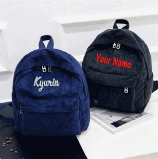 custom student embroiled name bag backpack embroidery name backpack