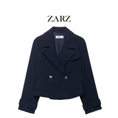 ZARZ 自制 欧美风 新款女装 时髦 休闲 百搭 双襟短外套3588885