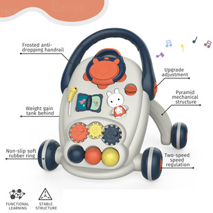 Cross-border Baby Toddler Walking Aid Toy Anti-rollover Anti-O-leg Toddler Baby Trolley with Music Light