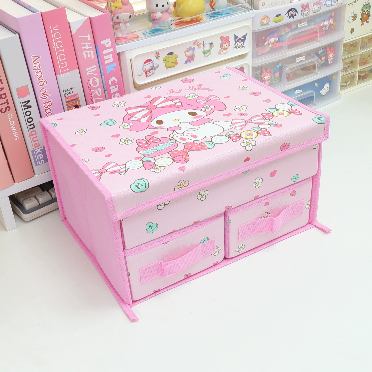 Cartoon cloth, underwear, double-layer storage box, bra, socks, foldable stationery