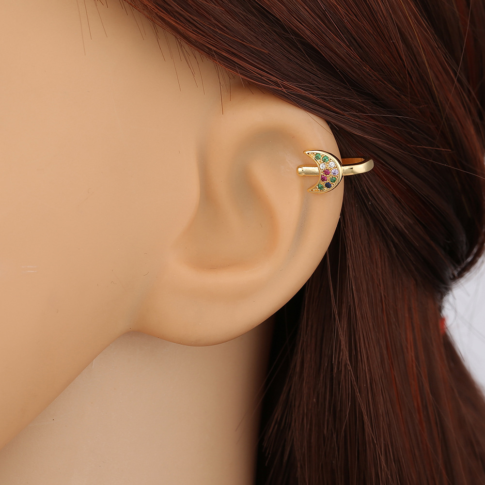 Fashion Eye Copper Micro-inlaid Color Zircon Ear Clip display picture 9