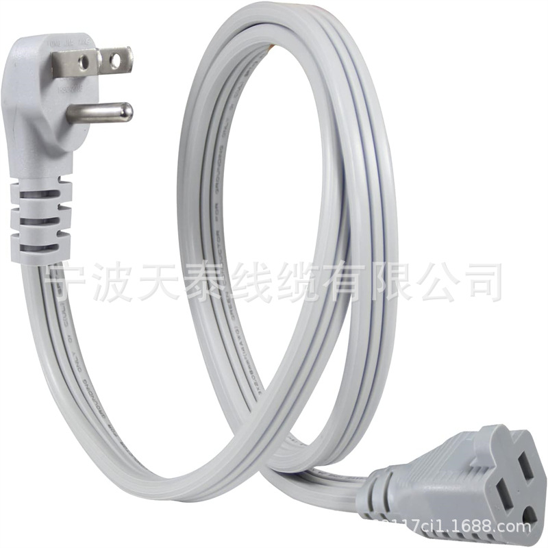 电器电源扁平线 SPT-3 14 AWG 重型公对母延长器低调接地电缆