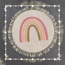 仿羊绒圆形流苏地毯彩虹客厅茶几地毯加厚防滑抓周毯卧室床边毯