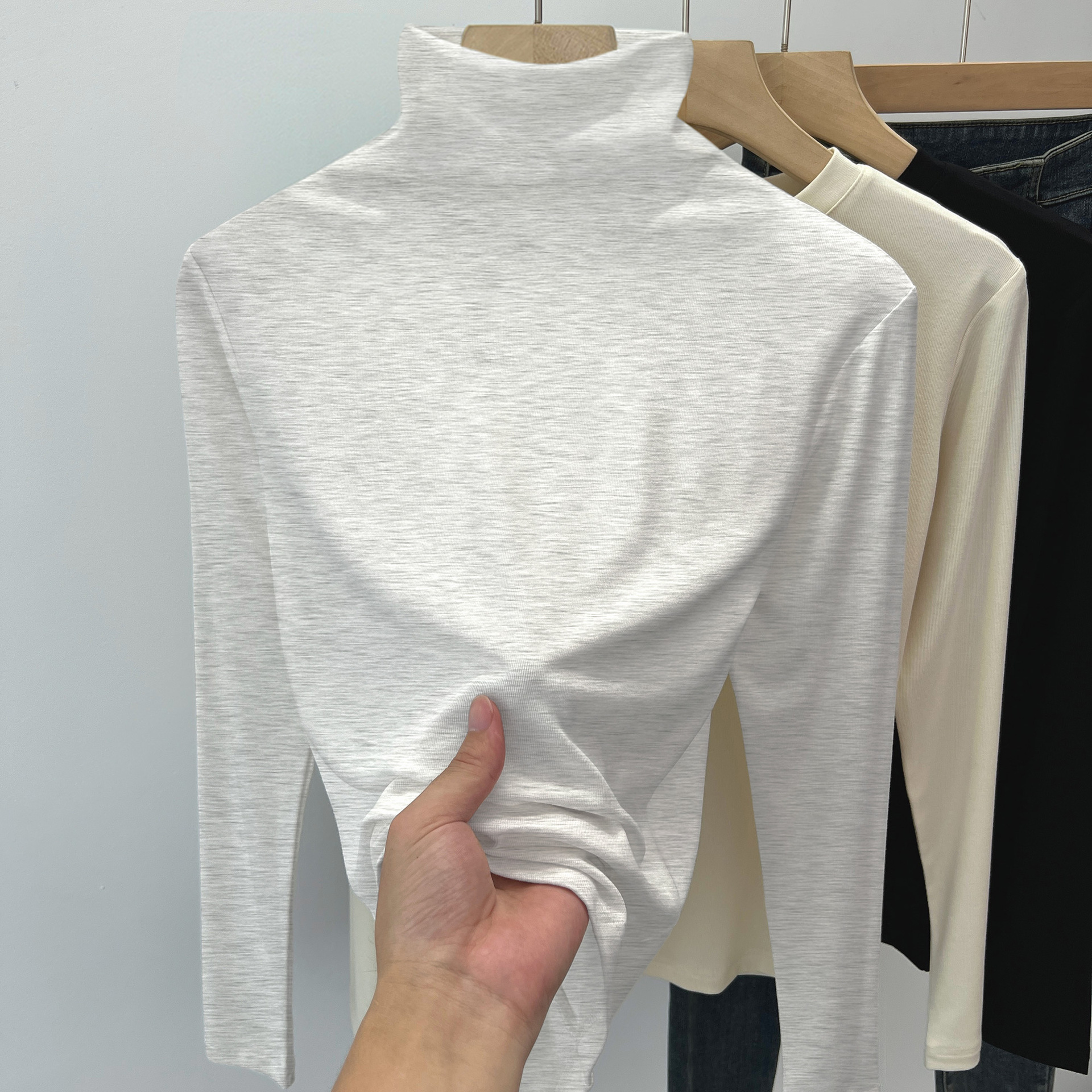 꽃 회색 [실 터틀넥]]