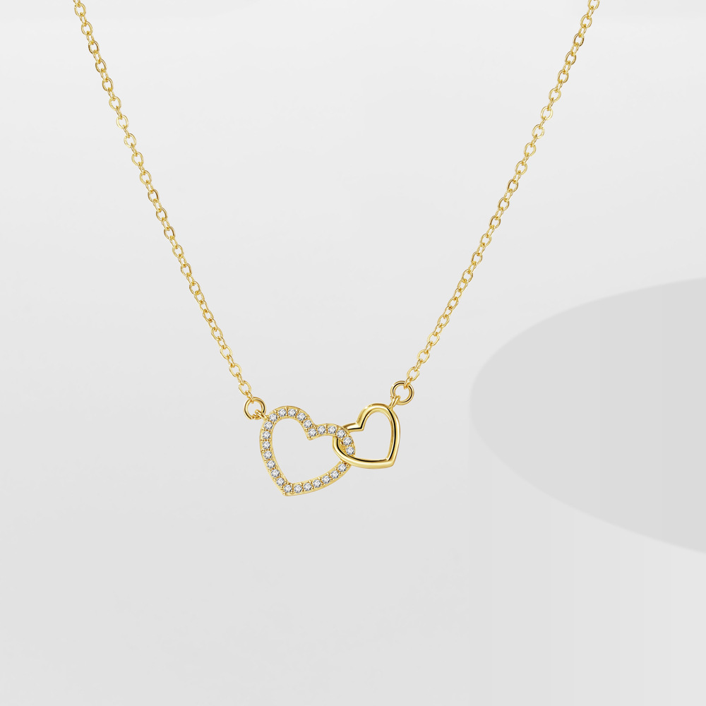 Einfacher Stil Herzform Kupfer Überzug Zirkon Halskette 1 Stück display picture 3