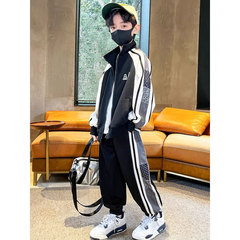 男童春裝套裝2024春秋新款洋氣中大兒童裝春季時髦運動痞帥男孩潮