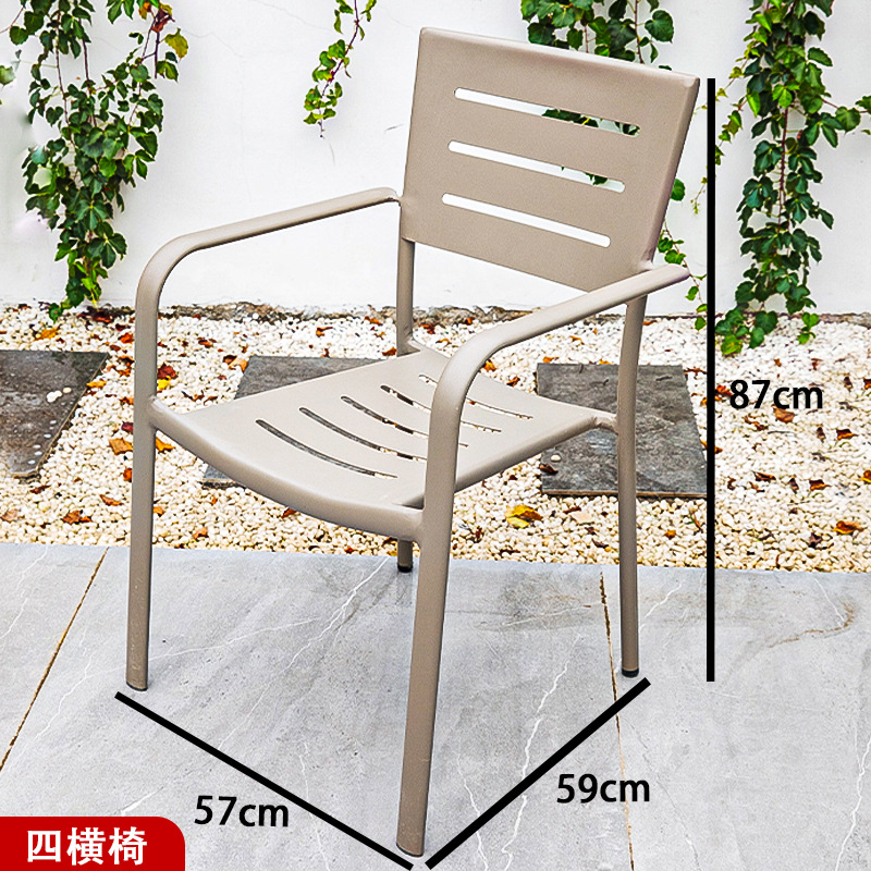 silla de caña de aluminio jardín terraza al aire libre silla de caña mesa al aire libre combinación de muebles al aire libre al por mayor interior