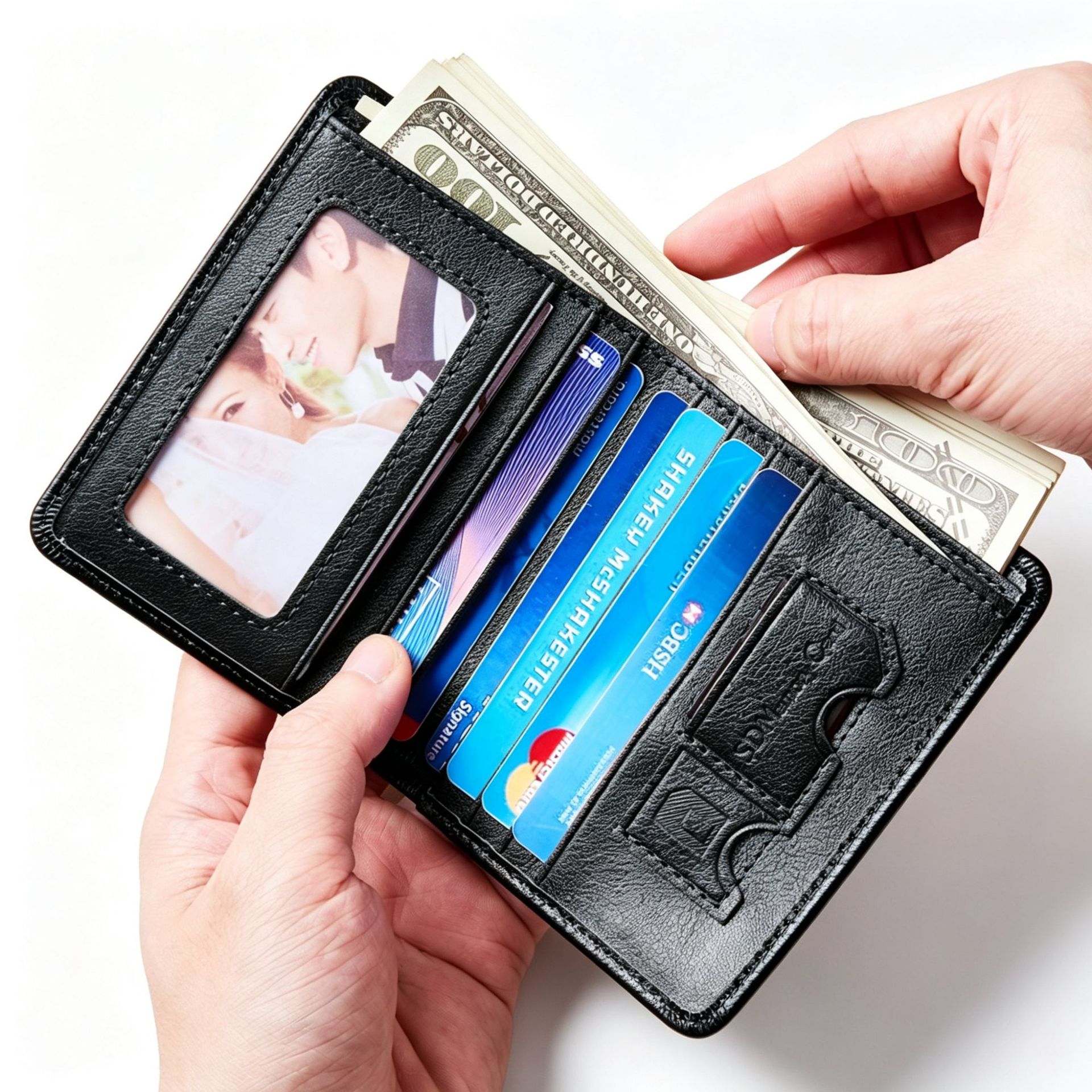 Father's Day Valentine's Day Luxury Gift Men's Automatic Buckle Leather Belt Wallet Set Genuine Cowhide Hot-Selling Online Waistband