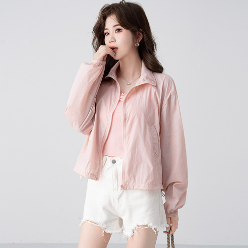 Lapel Short-Sleeve Women's Summer New Casual Loose Hem Drawstring Top Coat for Petite Women