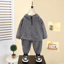 7568男童春秋装连帽卫衣2025春季新款儿童韩版两件套小童时髦裤子