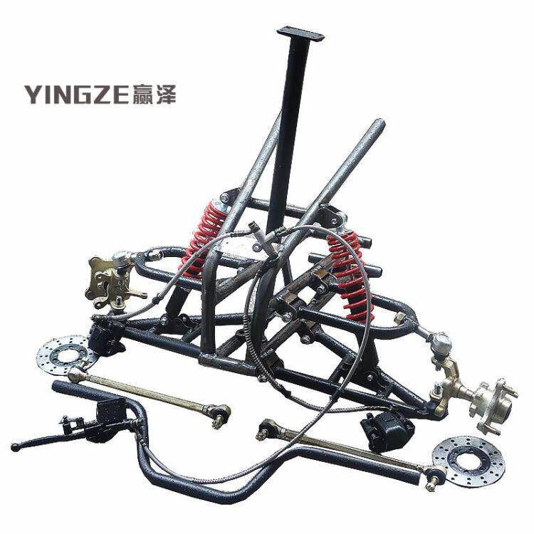 Modified three-wheel and four-wheel ATV, motorcycle, electric go-kart front suspension handlebar, steering horn, front frame