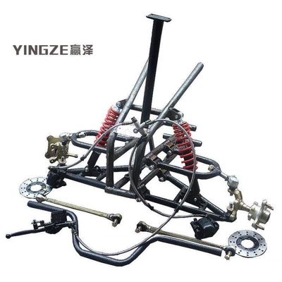 Modified three-wheel and four-wheel ATV, motorcycle, electric go-kart front suspension handlebar, steering horn, front frame