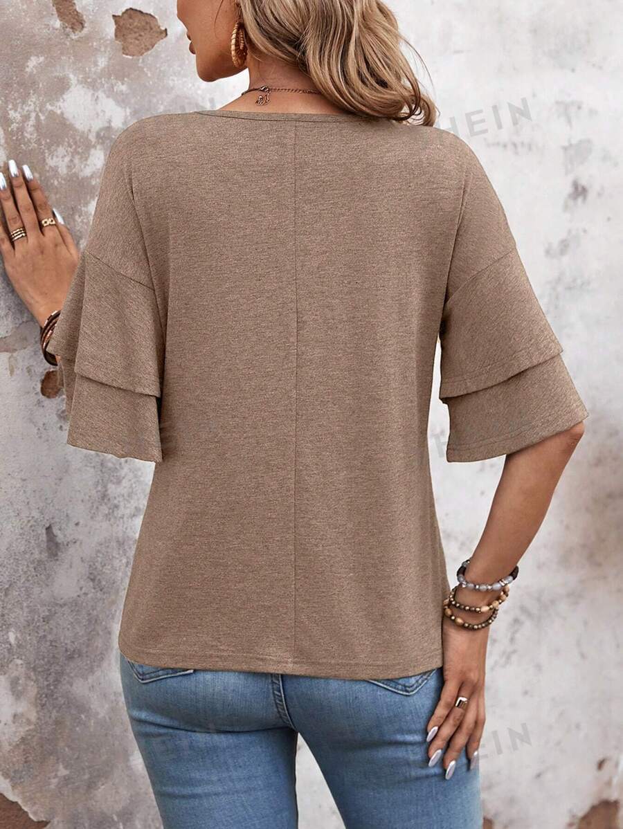 210g Weight Half Sleeve Sleeve Length Colored Cotton, Cotton, Polyester Fabric Type Regular Top Length T-shirt Tops Type Holiday, Daily Occasion V Neck Neckline Loose Fit Type Solid Color Pattern Summer Season Women's Gender Casual, Elegant, Streetwear Style Wholesale Women's Casual Elegant Streetwear Solid Color Half Sleeve T-Shirts 22