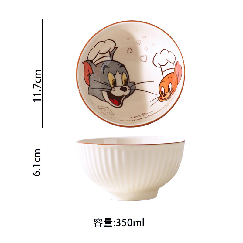 トムとジェリー 子供用丼 こどもの日 家庭用陶器丼 個人専用丼 小鉢4個セット|undefined