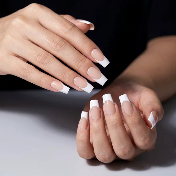 Cross-Border Wearable Nails, Multi-Color Matte Set, Simple Classic French Manicure Nail Pieces, Trapezoidal Pre-Made Nail Stickers