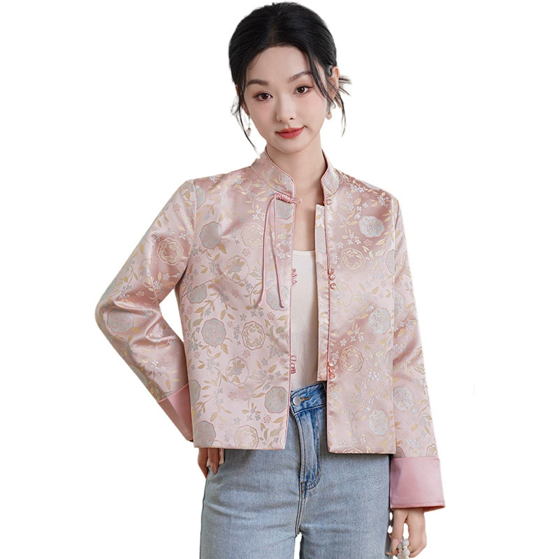 Autumn retro long-sleeve, jacket, Chinese style