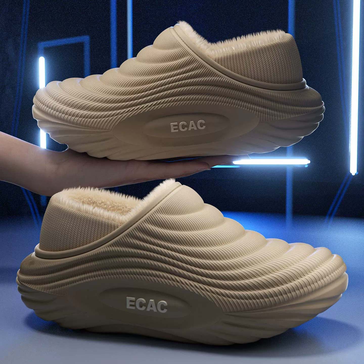 防水棉拖鞋女款2025新款冬季家居室内厚底月子防滑包跟棉鞋男冬天