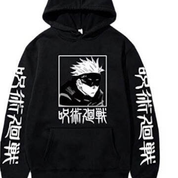 2024 Amazon Cross-border Japanese Comic Tactics Back to Curse Five Enlightenment Open Eyes High Street Boys Printed Winter Hoodie