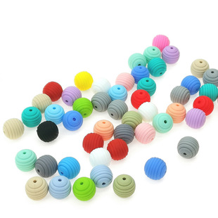 Amazon Hot Sale 15MM Silicone Beads Thread Beads DIY Accessories Honeycomb Beads Silicone Beads Round Beads Tooth Gel Spot