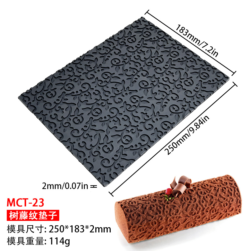 Mousse almohadilla de silicona mousse rollo suizo textura almohadilla corteza amor encaje fondant estera pastelería occidental molde para hornear