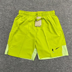 薄手速乾ショートパンツ、織り生地、通気性、ジッパー付き、スポーツ、スリット入り、カジュアル、通気性、フィットネス、ゆったり、ランニング、四分丈、海外販売