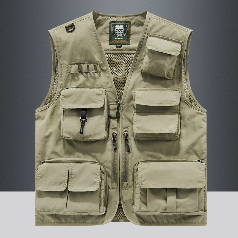 Весенний и осенний мужской отдых на открытом воздухе разгрузочный многофункциональный репортер путешествия фотография сетка быстрая суха рыбалка жилет мужчина