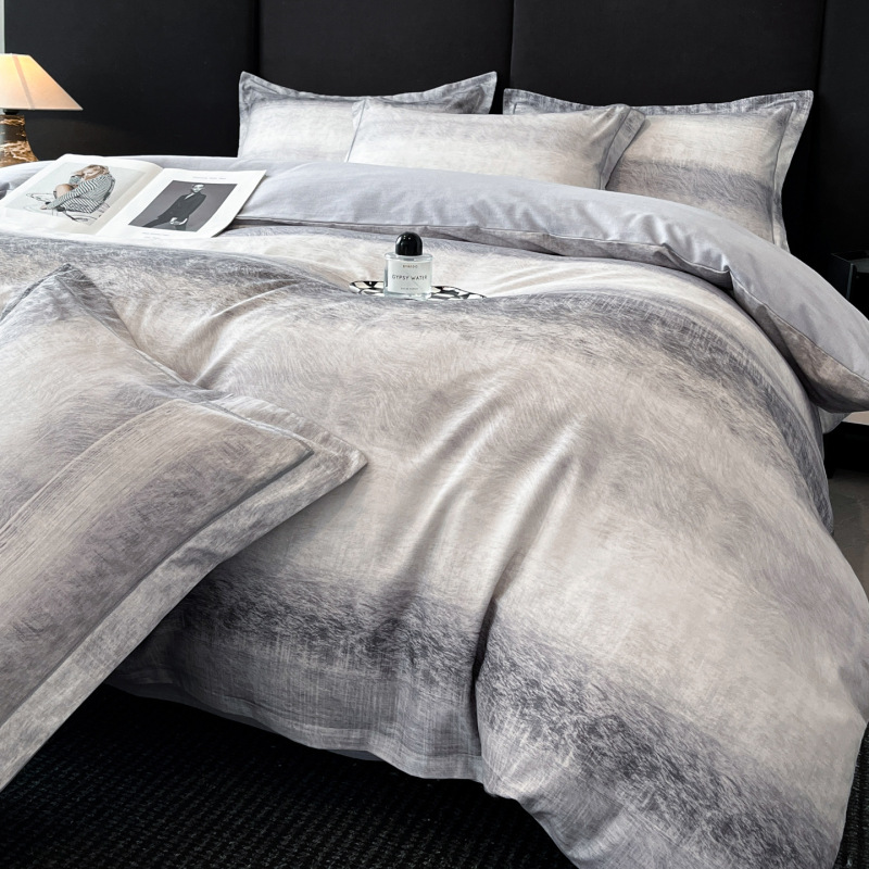 100% Cotton Brushed Digital Print Four-Piece Set, Thickened Pure Cotton Four-Piece Set, Single/Double Winter Bedding
