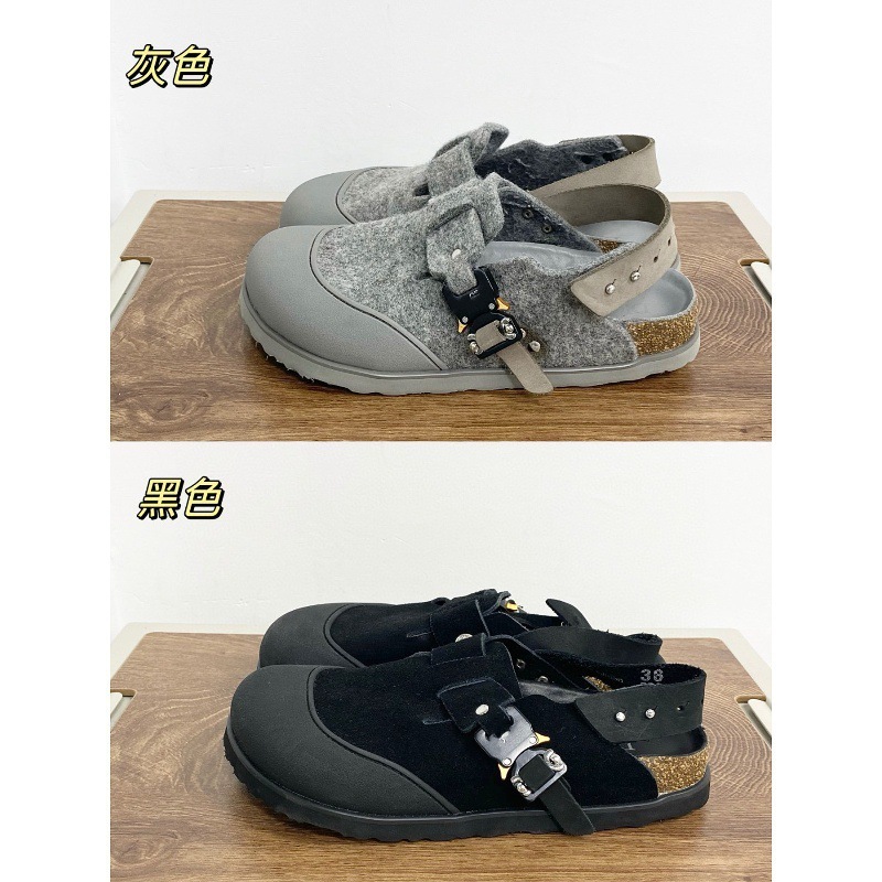 【ZCL】Boken Birkenstock Dホームジョイント包頭ミュールスリッパヌバックカーフスキン正規ワイドバージョン|undefined
