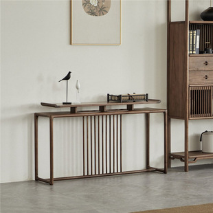 New Chinese-style Solid Wood Secrets Case Hallway Case Black Walnut Wall End View Desk Table Living Room Table Side Table