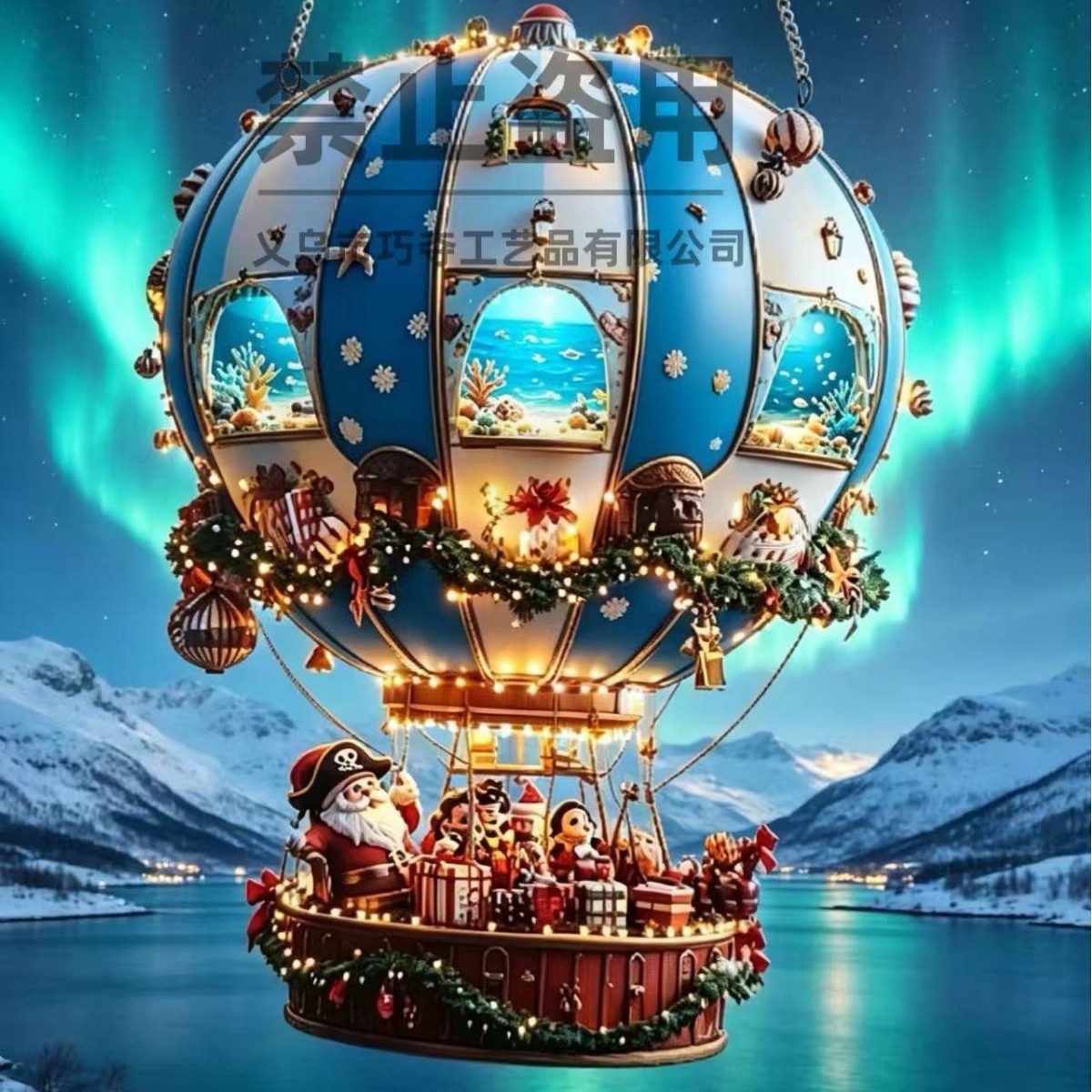 Nuevos productos transfronterizos de Navidad globos de aire acrílico Santa colgante dormitorio y sala de estar decoración de pared al por mayor