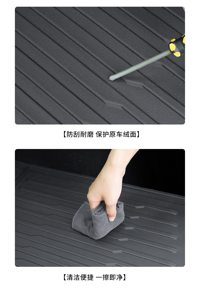 Suitable for Tesla's New Model Y/3 Trunk Mat Tpe Injection Molded Front and Rear Waterproof Trunk Mat Cross-Border Wholesale