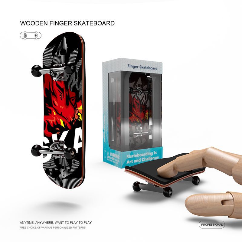 Cross-border professional finger skateboard maple bearing wheel mini fingertip double rocker children's creative toy gift decompression