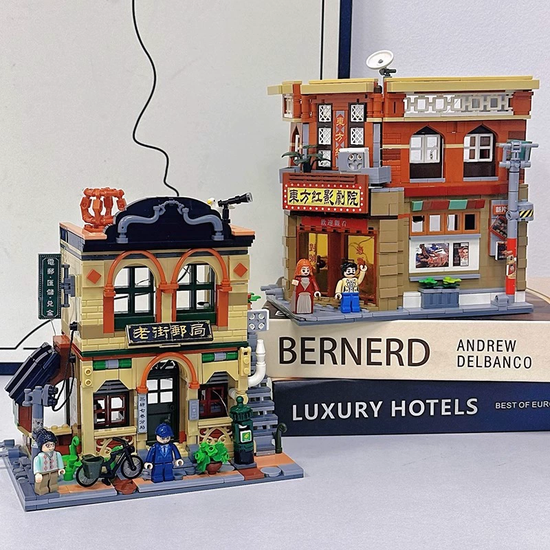哲高 Mini Granules 613027 Cinema Retro Series Castle Building Street View Assembly Building Blocks Toys for Girls — перевод на русский недоступен (сохраните оригинал)