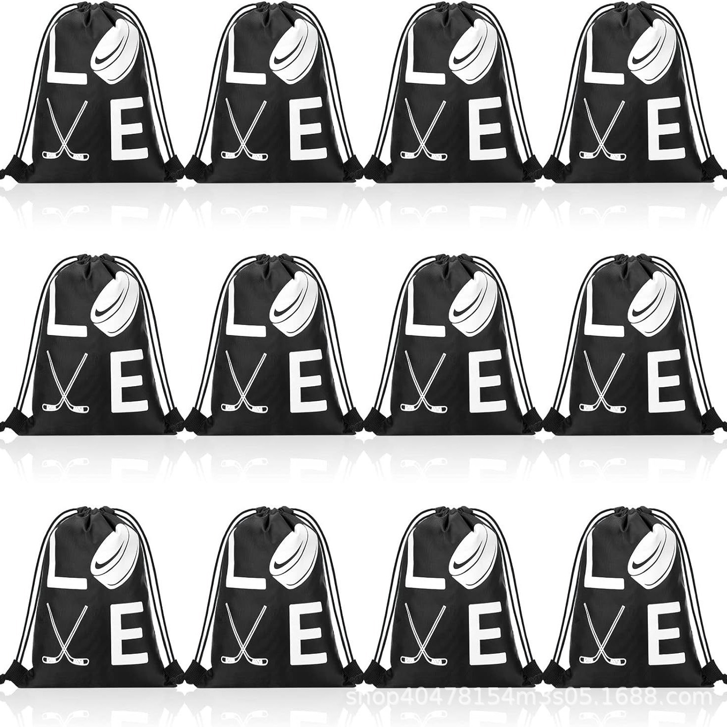 曲棍球束口袋一曲棍球儿童生日派对抽绳双肩背包袋便携收纳袋跨境