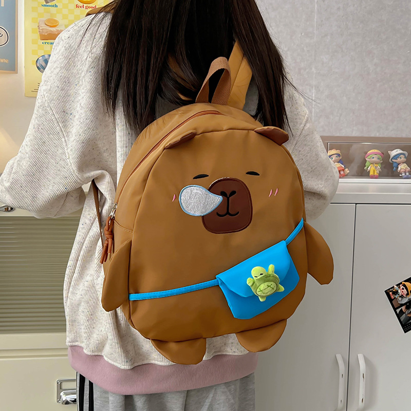 Hombres y niñas en línea, mochilas Kapibara, mochilas para niños de gran capacidad, mochilas para niños de dibujos animados lindas