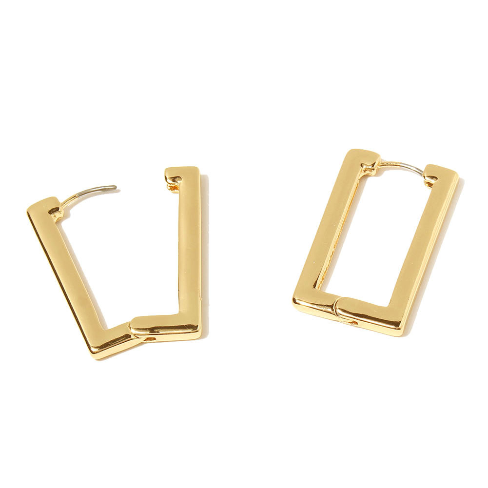 Retro Solid Color Alloy Geometric Square Hoop Earrings Wholesale display picture 1