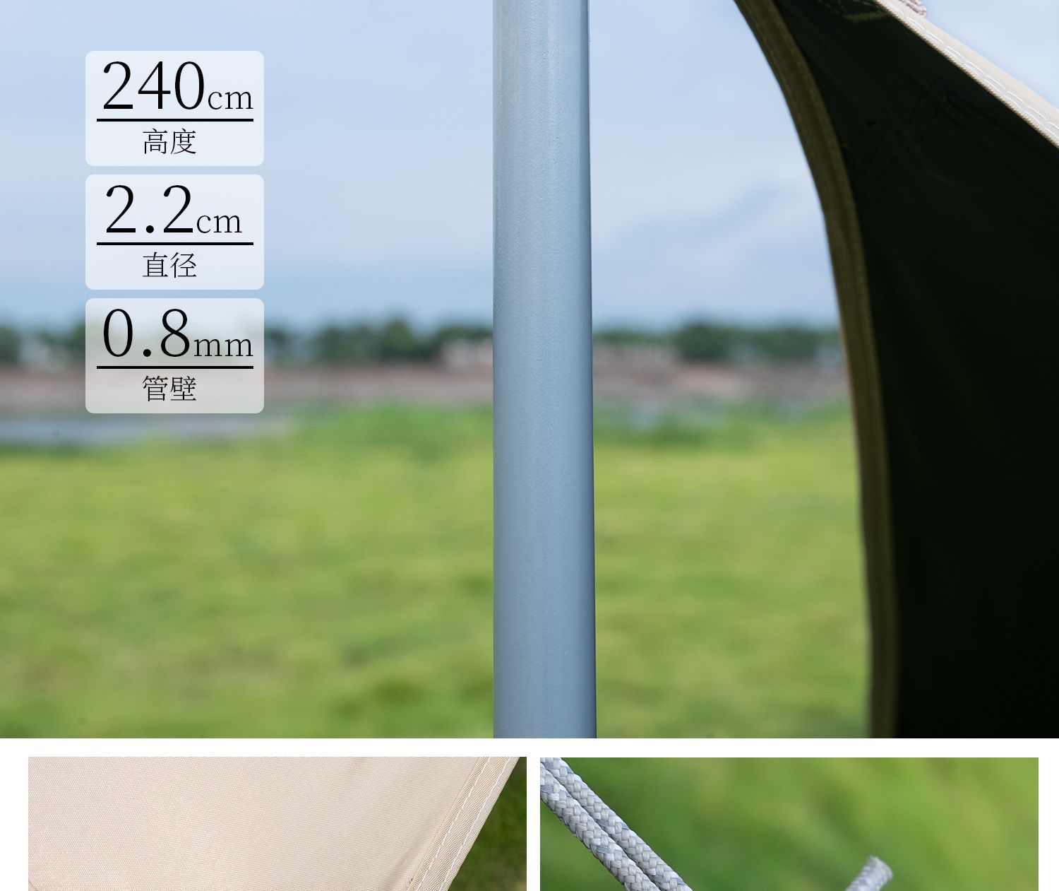 Mountain Guest's New Titanium Black Plastic Canopy Camping Style Outdoor Portable Outdoor Canopy Is Wind-Proof, Rain-Proof and Uv-Proof