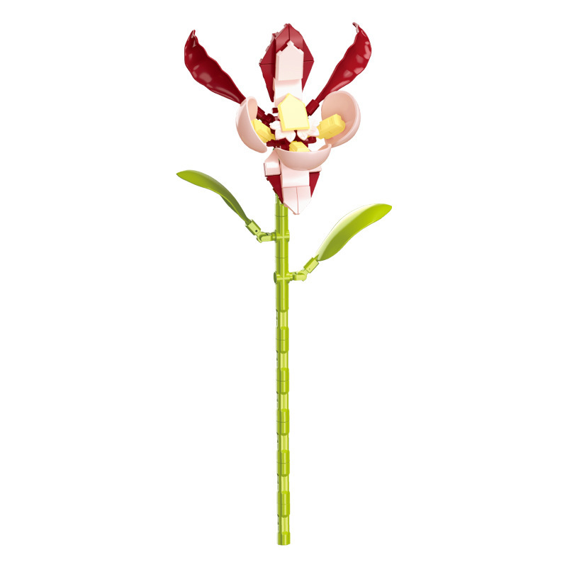 钻马积木花永生花束抱抱桶仿真花小颗粒积木DIY玩具七夕女生礼物|undefined