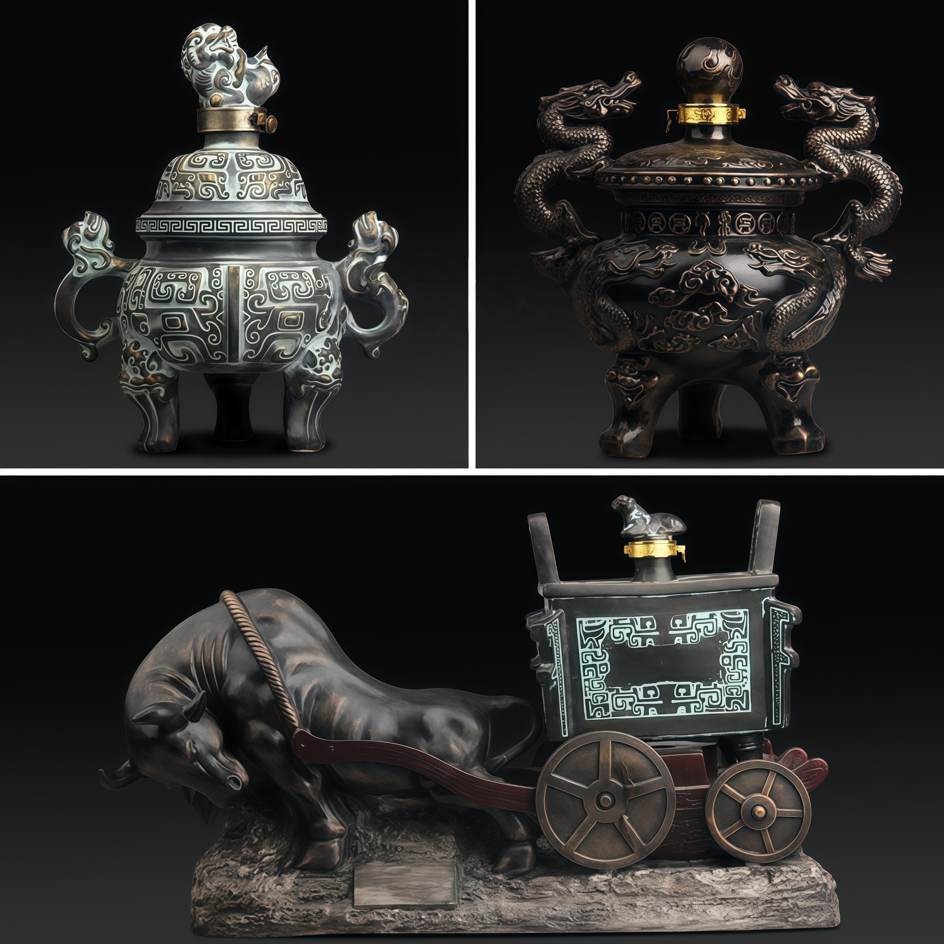 景德镇陶瓷空酒瓶酒坛 1斤5斤10斤装仿古香炉酒瓶两斤三足鼎可以