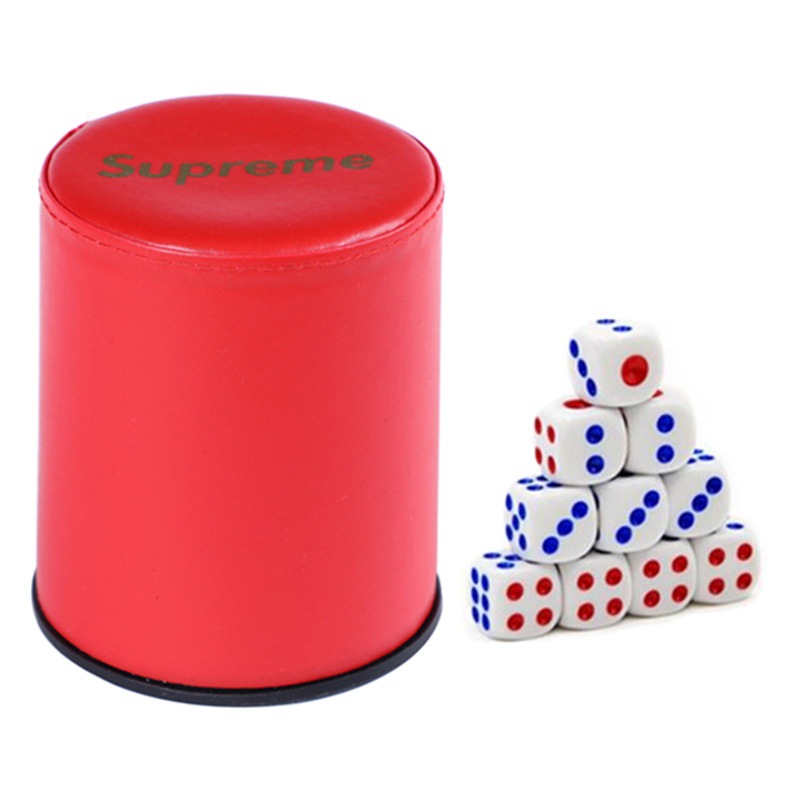 Leather Sieve Cup Dice Set Bar Game Dice Cup Personality Tide Brand Plug Clock KTV Color Cup Color LOGO